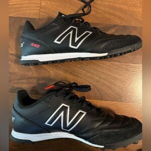 New Balance Men's Black and White 442 Turf Soccer Shoes